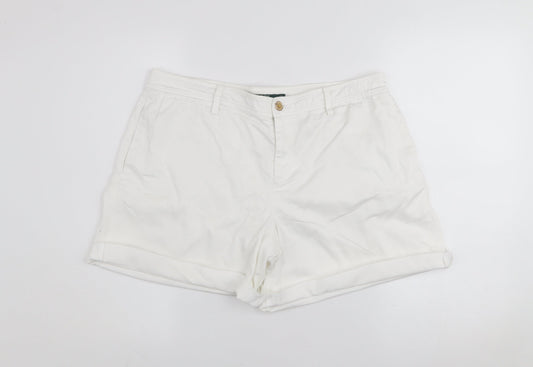 Lauren Ralph Lauren Women's White Chino Shorts Size 10 Stretch Cotton