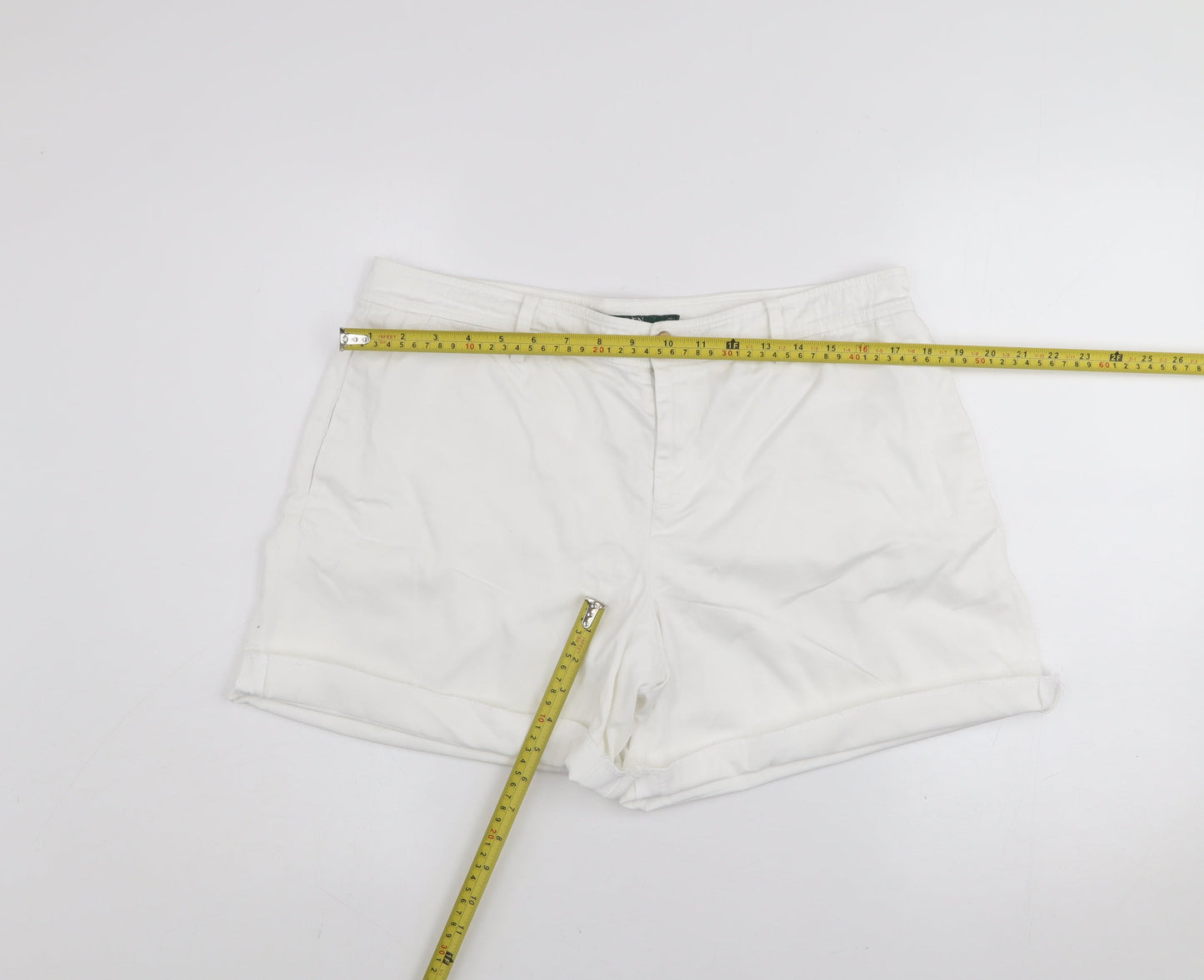 Lauren Ralph Lauren Women's White Chino Shorts Size 10 Stretch Cotton