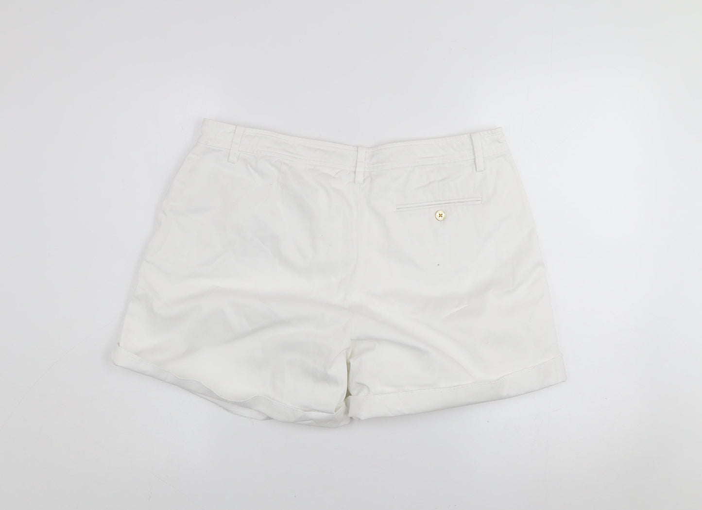 Lauren Ralph Lauren Women's White Chino Shorts Size 10 Stretch Cotton