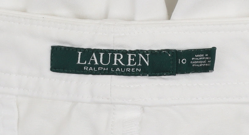 Lauren Ralph Lauren Women's White Chino Shorts Size 10 Stretch Cotton