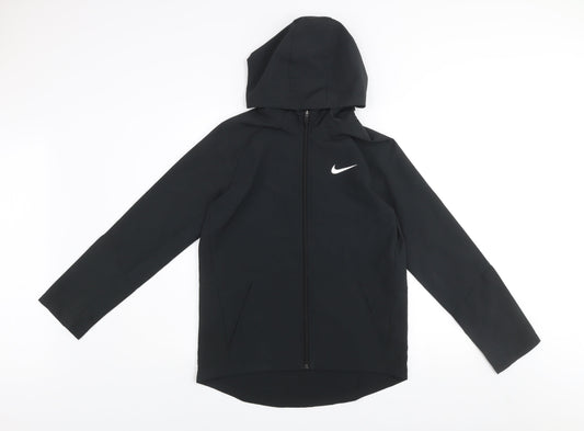 Nike Teens Black Dri-Fit Windbreaker Hooded Jacket Size 14