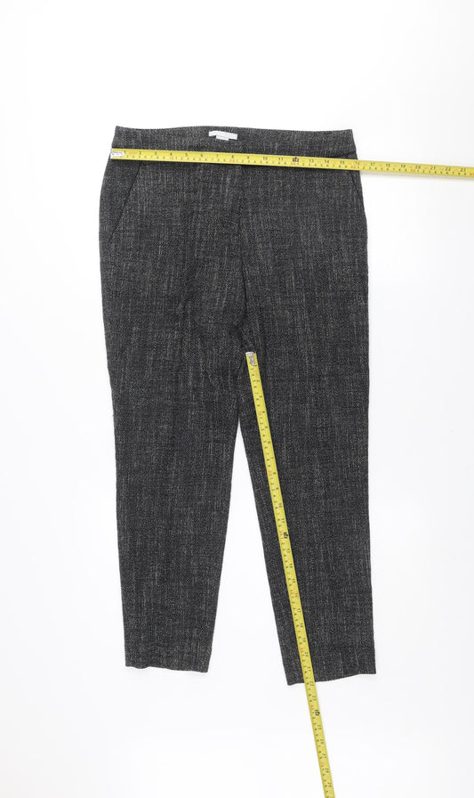 H&M Women's Grey Cropped Slim Fit Tapered Trousers Size 10