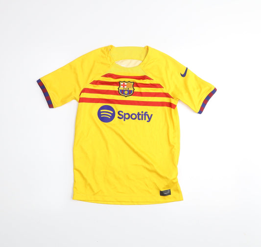 Nike Boys Yellow FC Barcelona Dri-FIT Football Shirt M 137-147cm