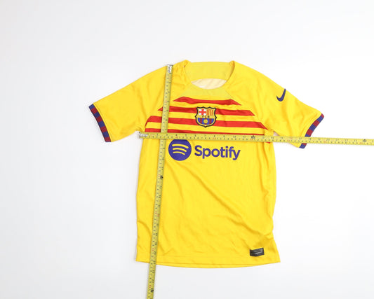 Nike Boys Yellow FC Barcelona Dri-FIT Football Shirt M 137-147cm
