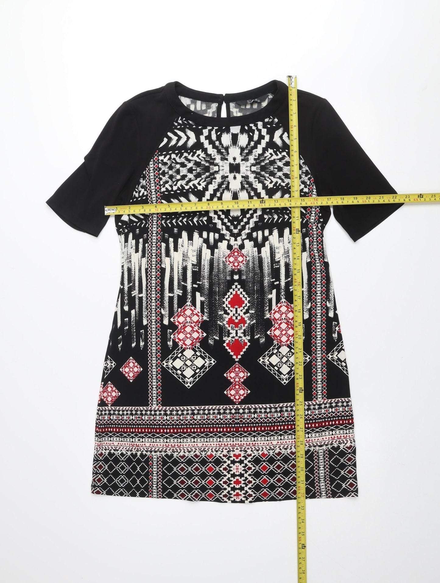 Star by Julien Macdonald Women's Black Geometric Shift Dress Size 10