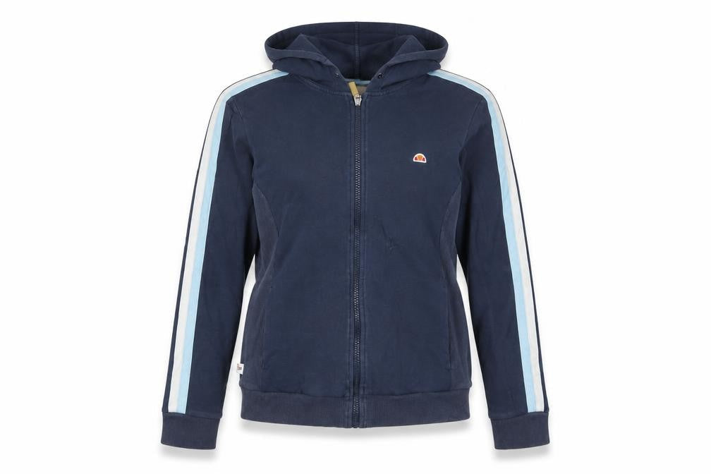 Womens UK L Regular ellesse Blue Full Zip Tight-Knit