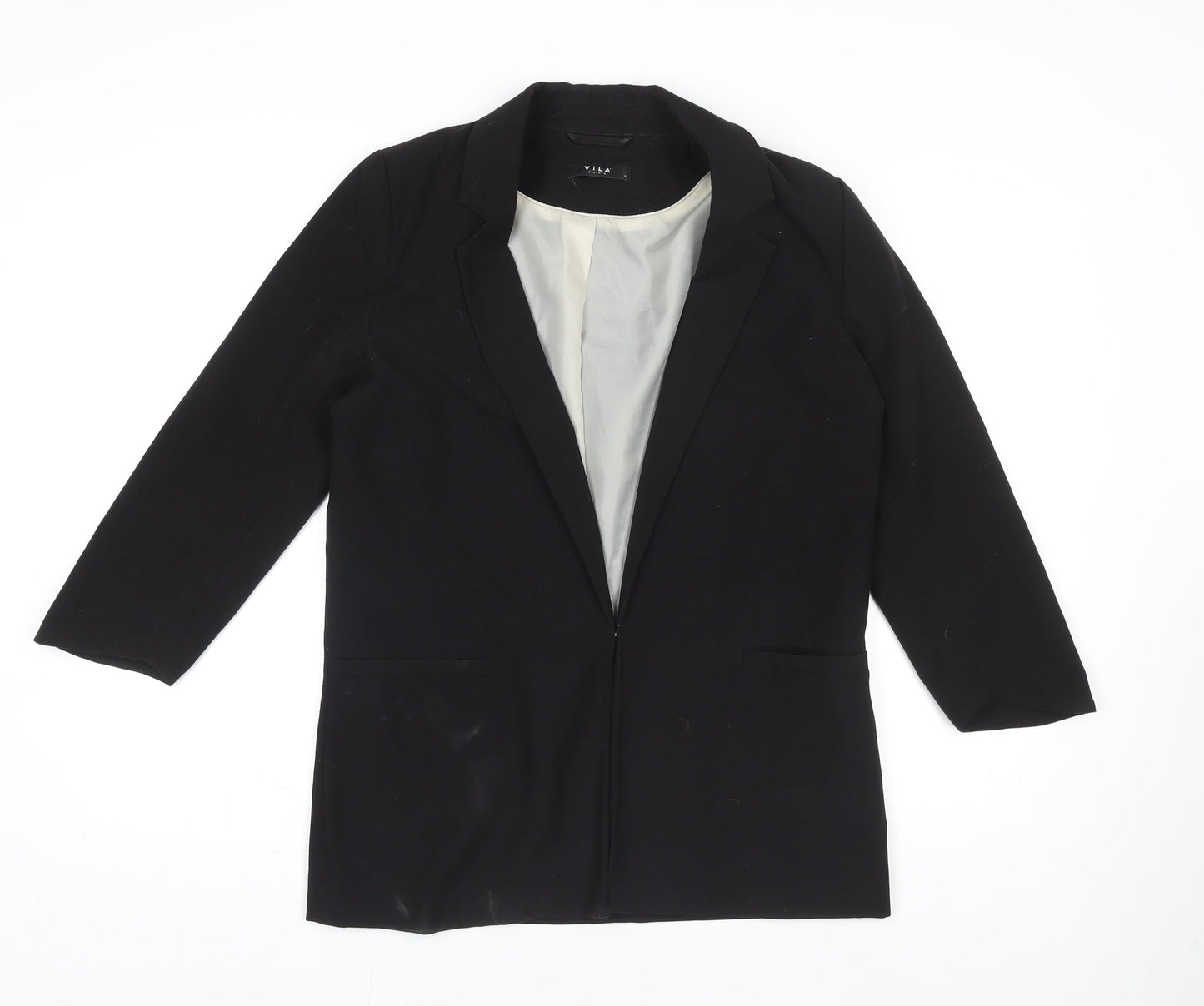 Vila Women Black M Longline Blazer Single-Breasted Jacket