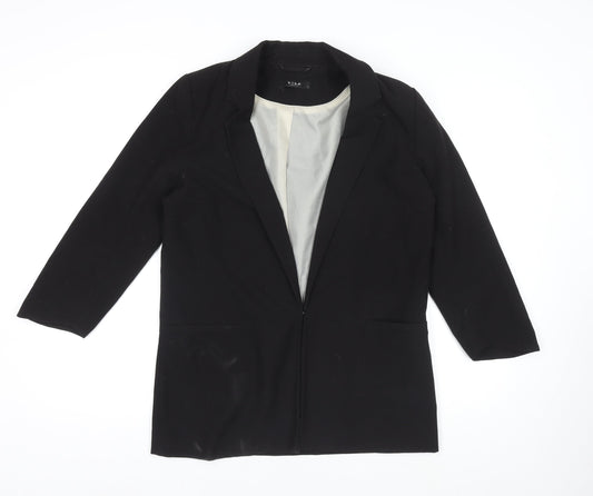 Vila Women Black M Longline Blazer Single-Breasted Jacket