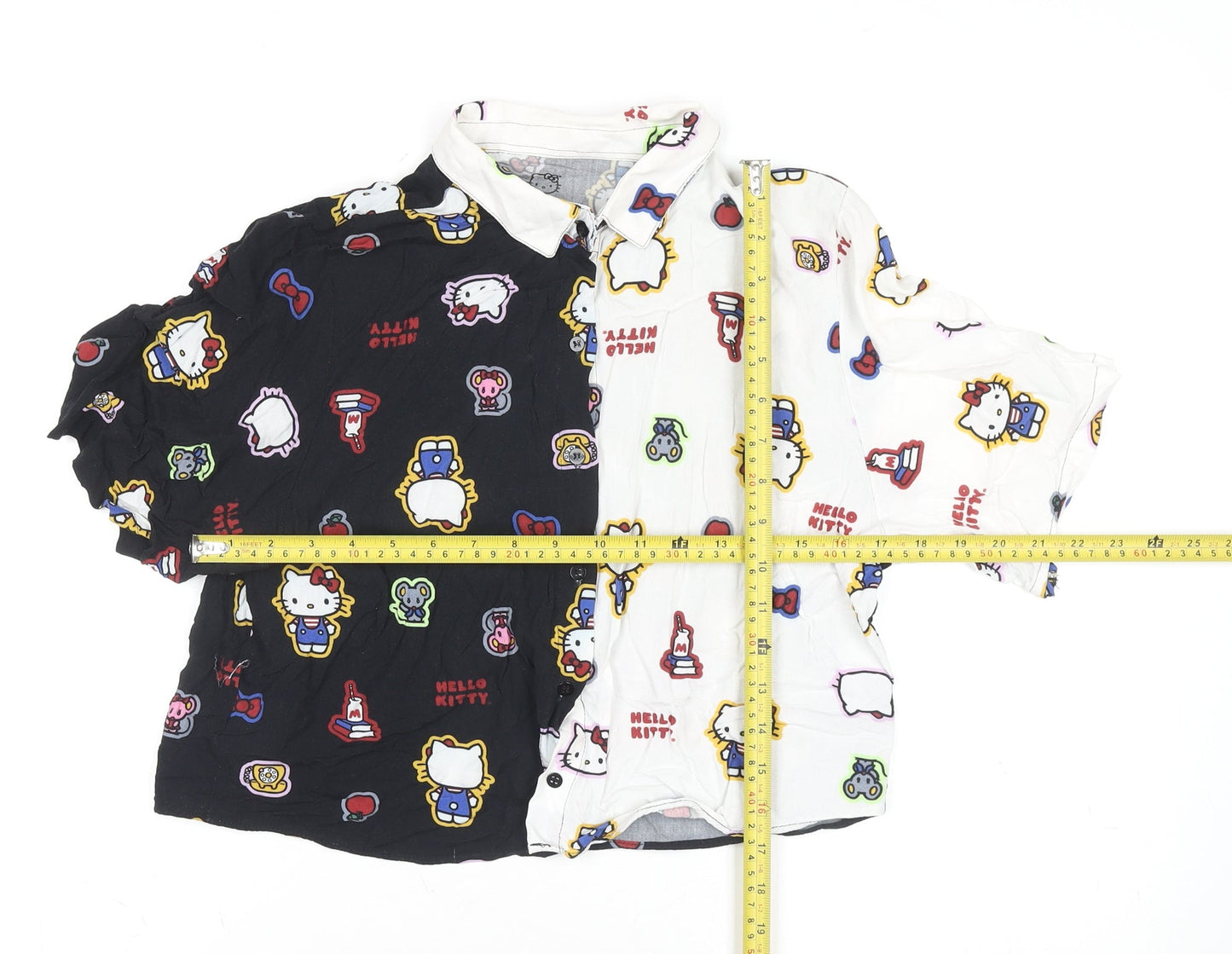 Hello Kitty Girls Multicoloured Button-Up Cotton Shirt Size 10 Regular Fit