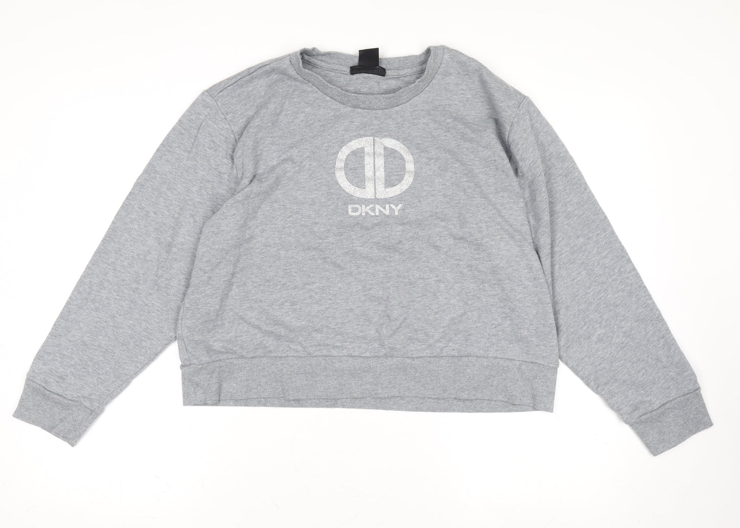 Womens UK 14 Regular DKNY Grey Pullover Tight-Knit