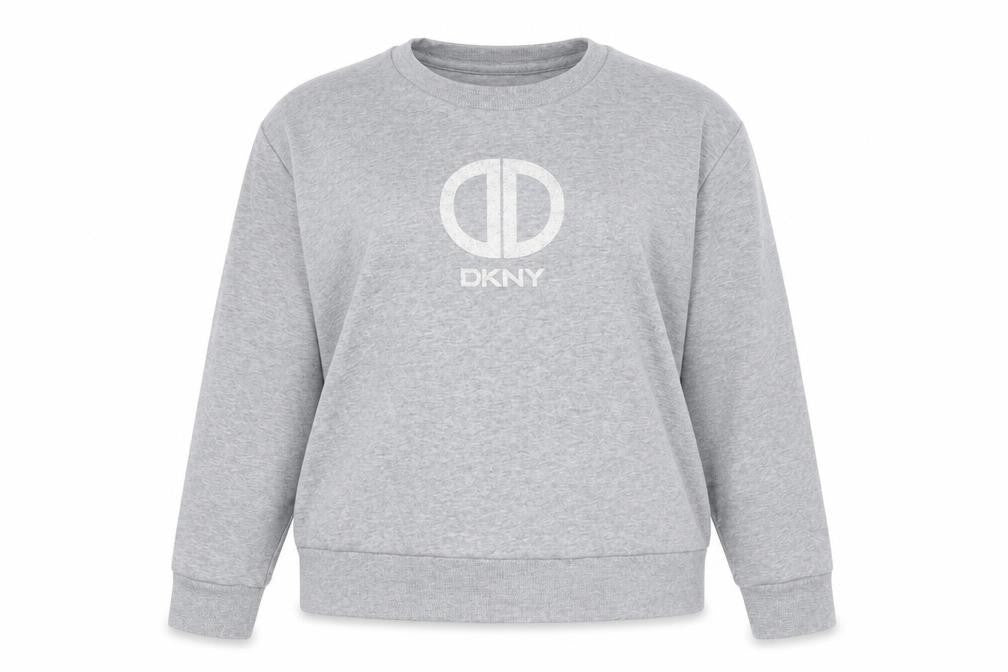 Womens UK 14 Regular DKNY Grey Pullover Tight-Knit