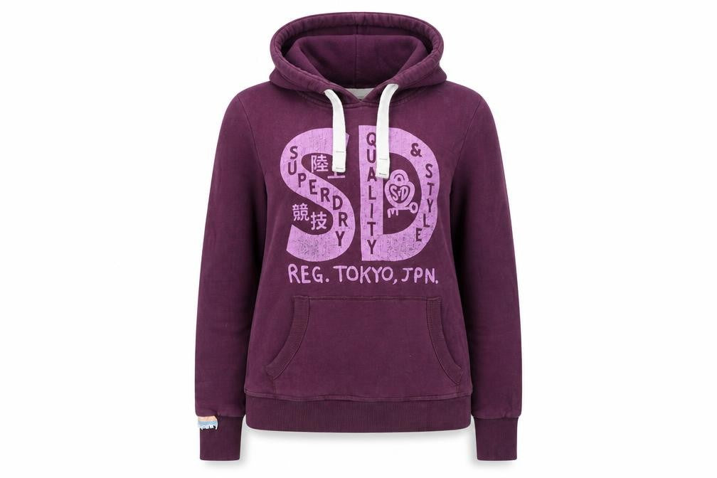 Womens UK L Regular Superdry Purple Pullover Tight-Knit