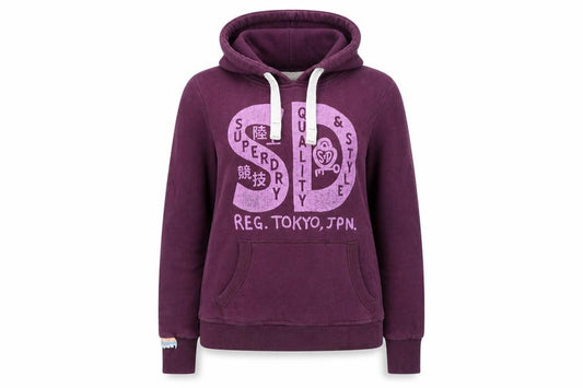 Womens UK L Regular Superdry Purple Pullover Tight-Knit