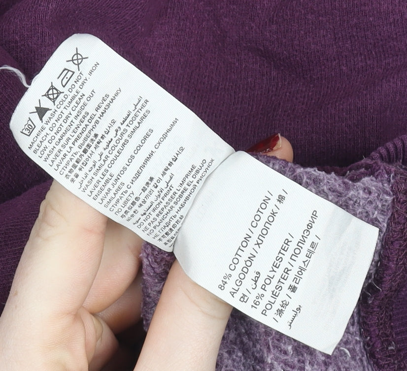 Superdry Womens Purple Hoodie Jumper L Cotton Blend Casual