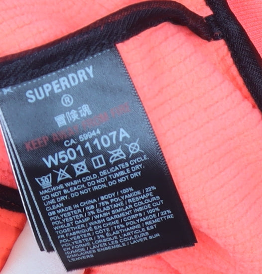 Superdry Men's Orange Full Zip Hooded Softshell Jacket Size M