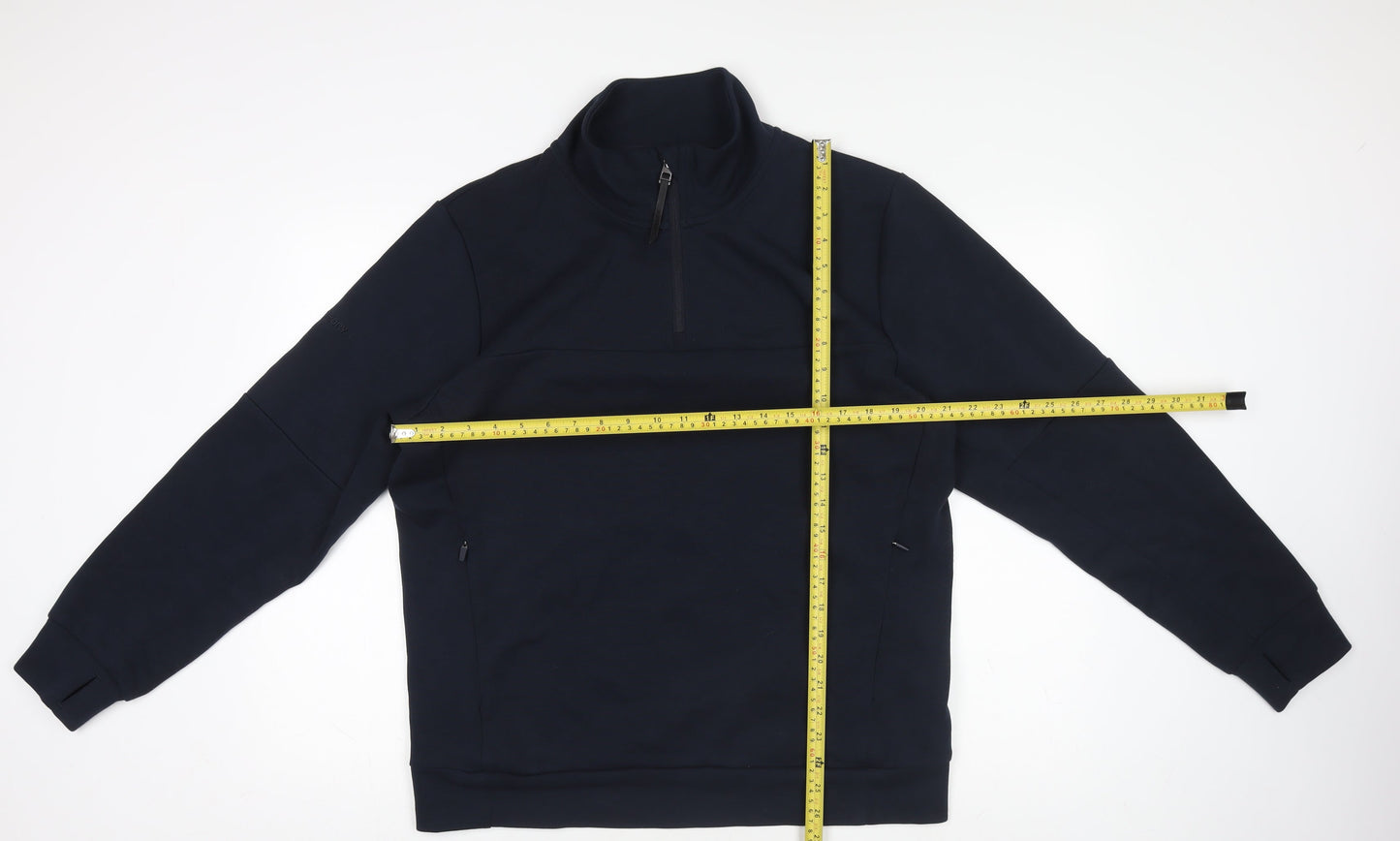 Superdry Men's Blue 1/4 Zip Pullover Sweatshirt Size L