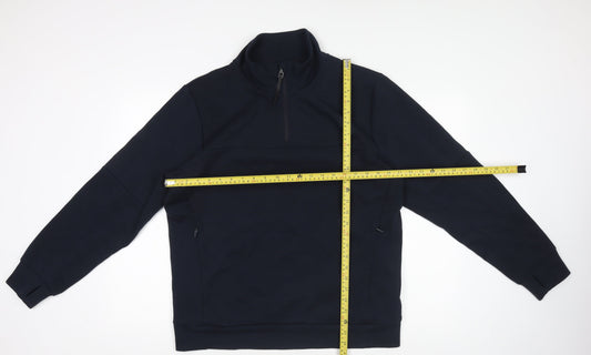 Superdry Men's Blue 1/4 Zip Pullover Sweatshirt Size L