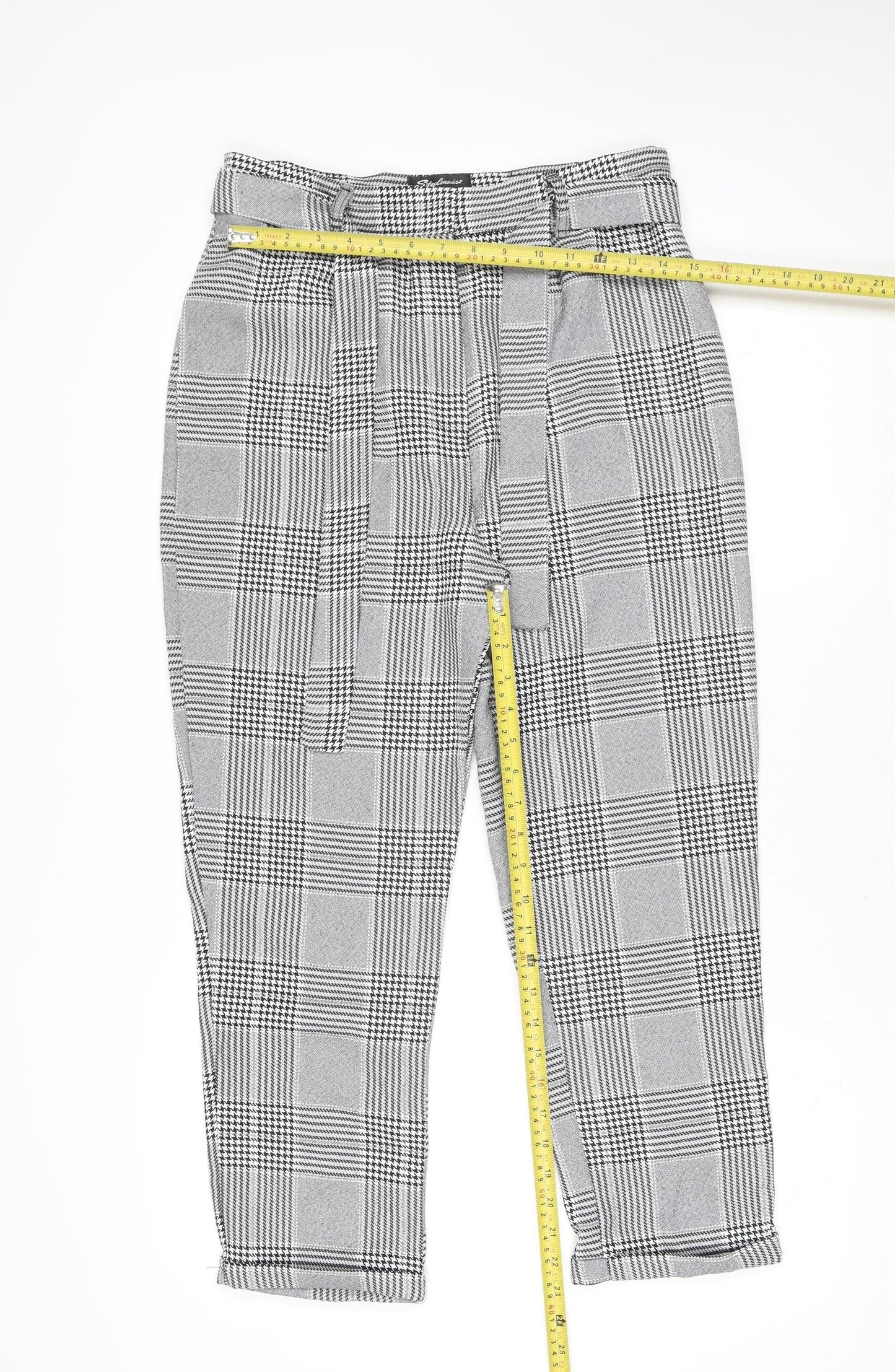 Stylewise Womens Grey Check Trousers Size 12 Workwear