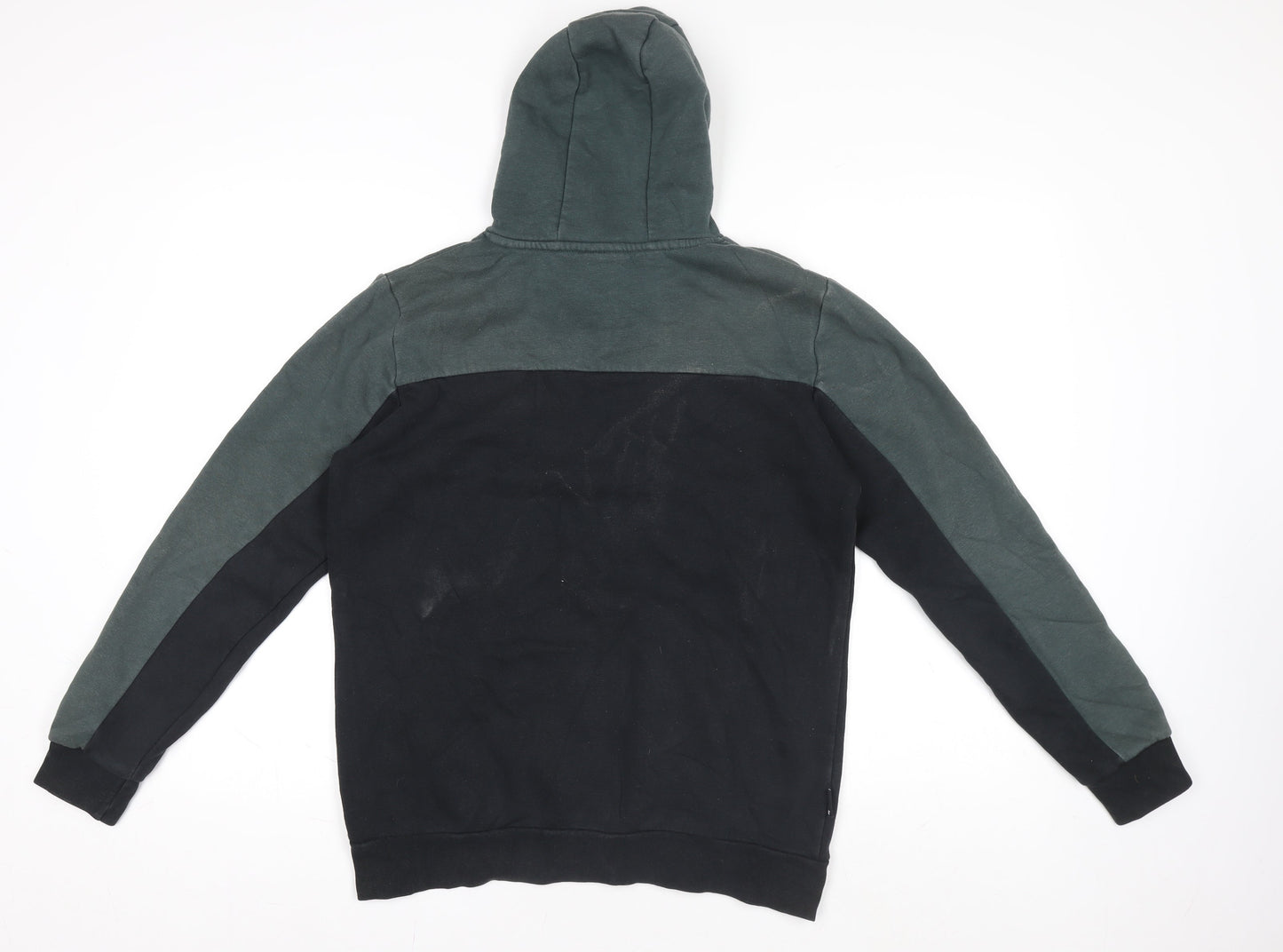 Eleven Degrees Boys Black Green Pullover Hoodie 13-15 Years Cotton Blend