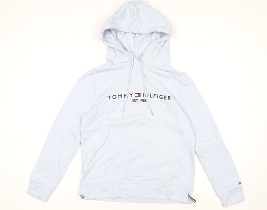 Tommy Hilfiger Women's Light Blue Hooded Pullover Sweatshirt Size M