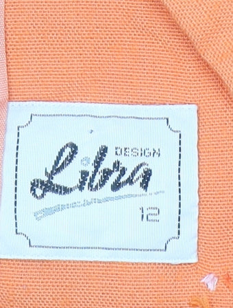 Libra Women’s Orange Woven Tailored Blazer Size 12