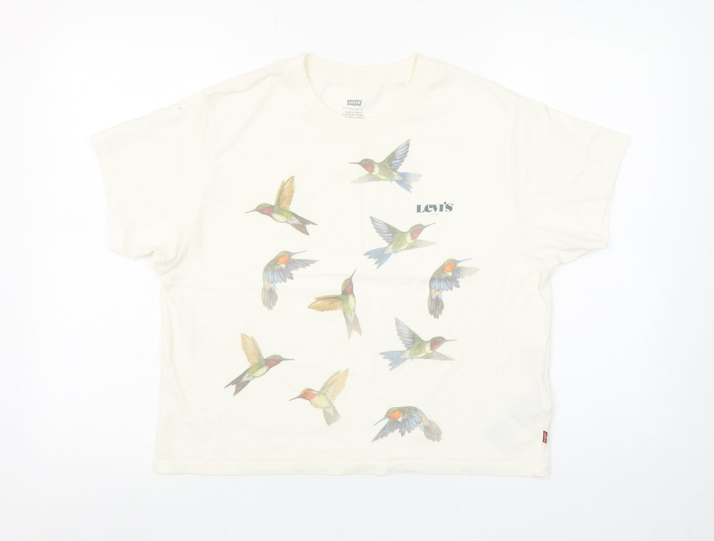 Womens UK Size XS Levi's Ivory Cotton T-Shirt