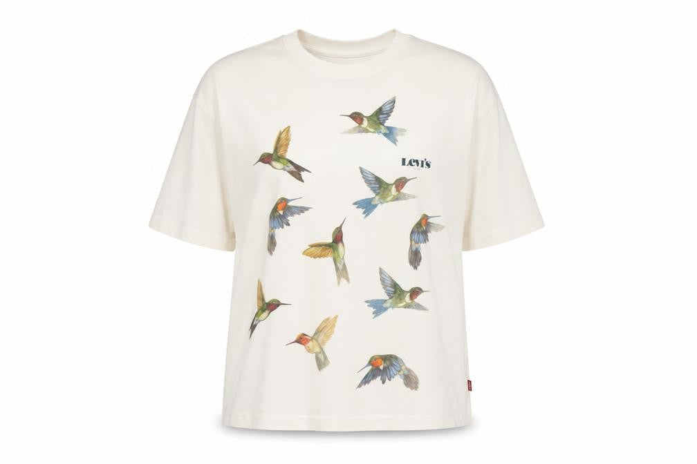 Womens UK Size XS Levi's Ivory Cotton T-Shirt