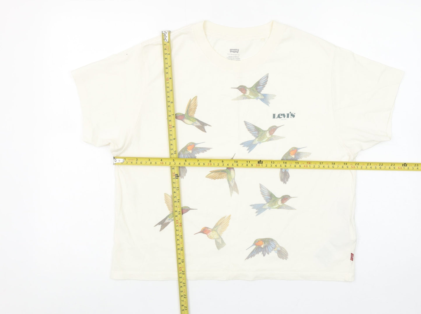 Womens UK Size XS Levi's Ivory Cotton T-Shirt