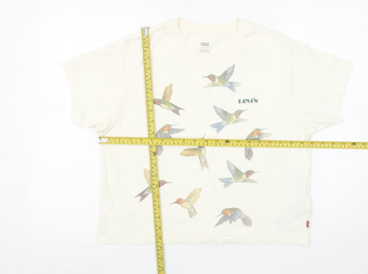 Womens UK Size XS Levi's Ivory Cotton T-Shirt