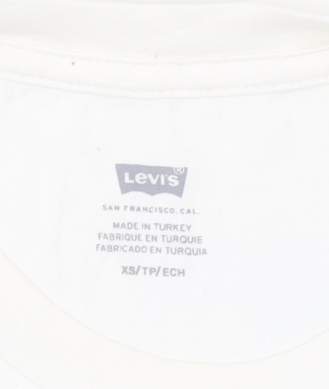 Womens UK Size XS Levi's Ivory Cotton T-Shirt