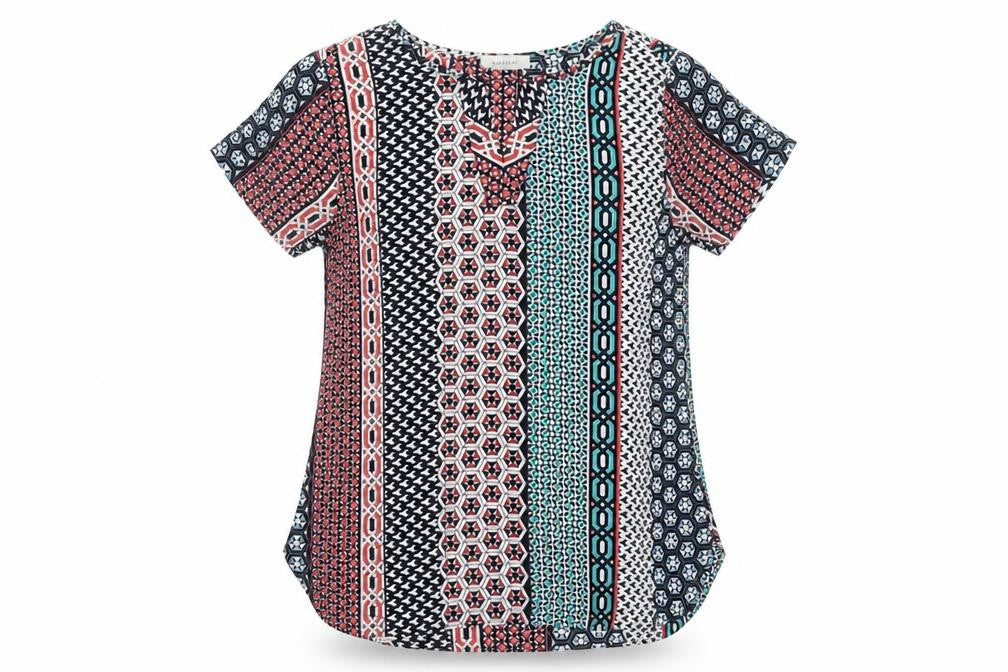 Van Heusen Womens Multicoloured Short Sleeve Tunic Blouse Size S