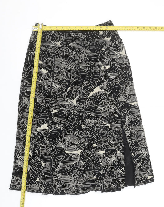 St. Bernard for Dunnes Stores Women's Black Floral A-Line Midi Skirt Size 10