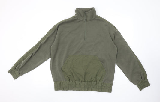 Helen Steele x Dunnes Stores Womens Khaki 1/4 Zip Pullover Sweatshirt M
