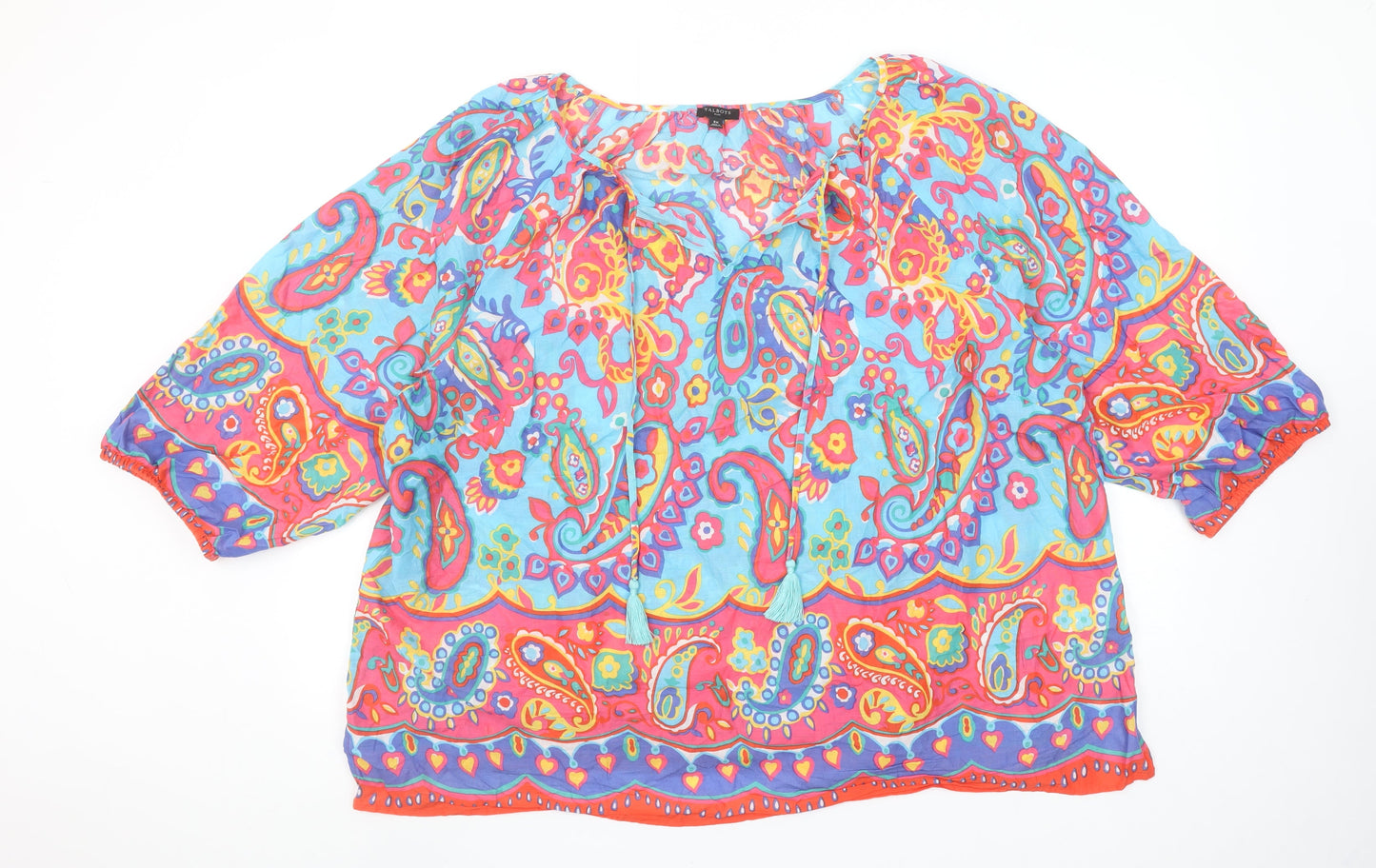 Talbots Women’s Multicoloured Paisley 3XL Cotton Tunic Blouse