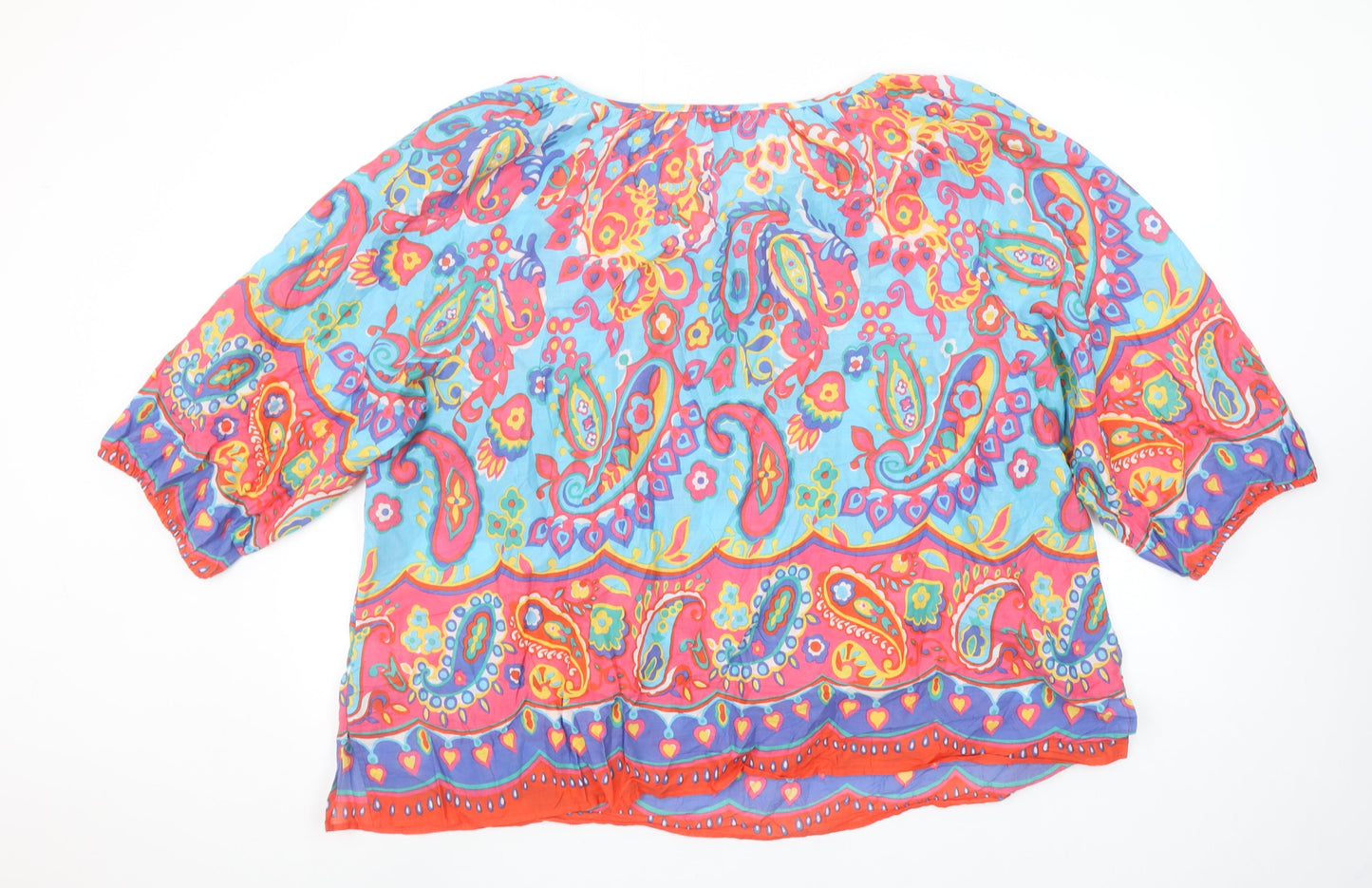 Talbots Women’s Multicoloured Paisley 3XL Cotton Tunic Blouse