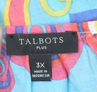 Talbots Women’s Multicoloured Paisley 3XL Cotton Tunic Blouse