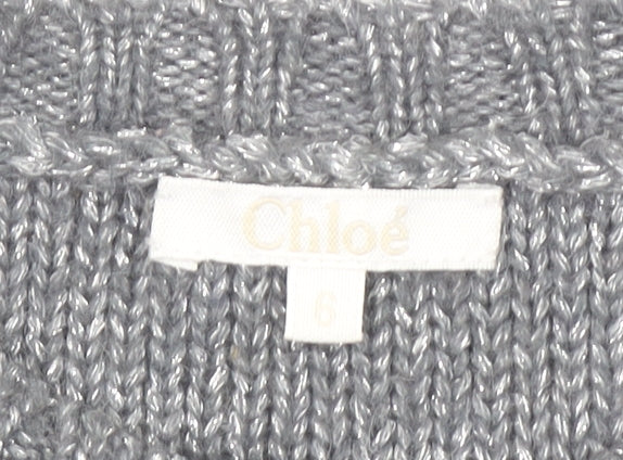 Chloé Women's Grey Knit Sleeveless Tunic Jumper Size 6