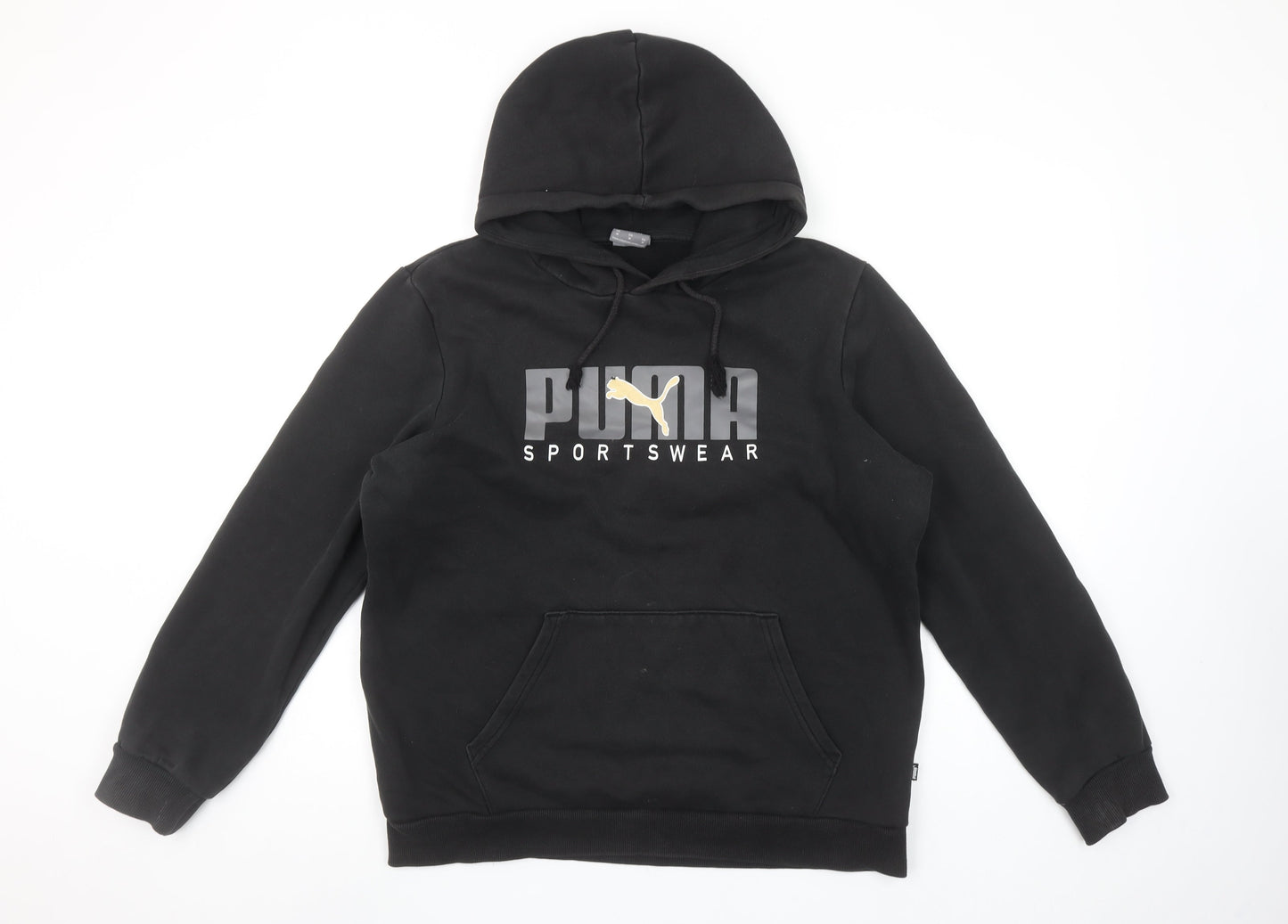 Mens UK M Regular PUMA Black Pullover Hoodie