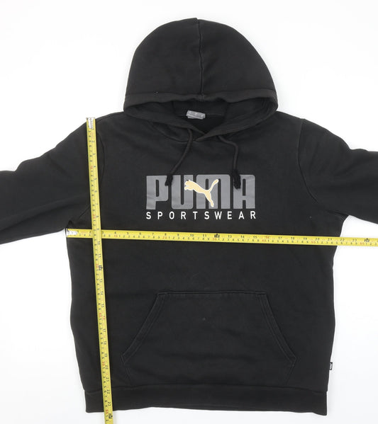 Mens UK M Regular PUMA Black Pullover Hoodie