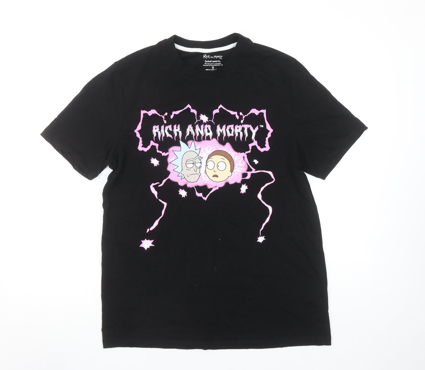 Adult Swim Rick and Morty Black Unisex Small Graphic T-Shirt