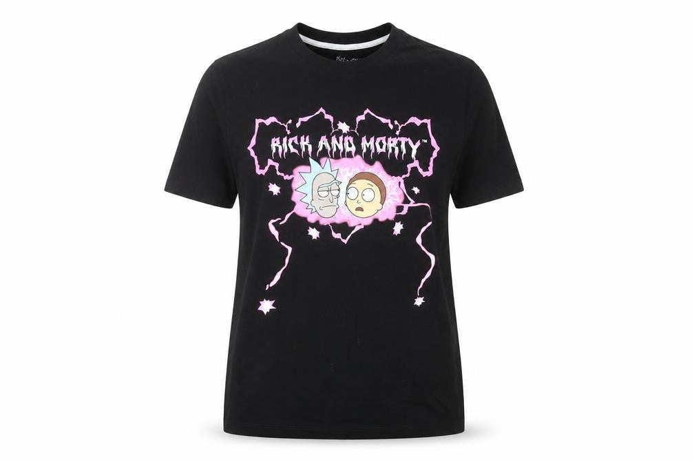 Swim Womens Rick and Morty Black Small Graphic T-Shirt