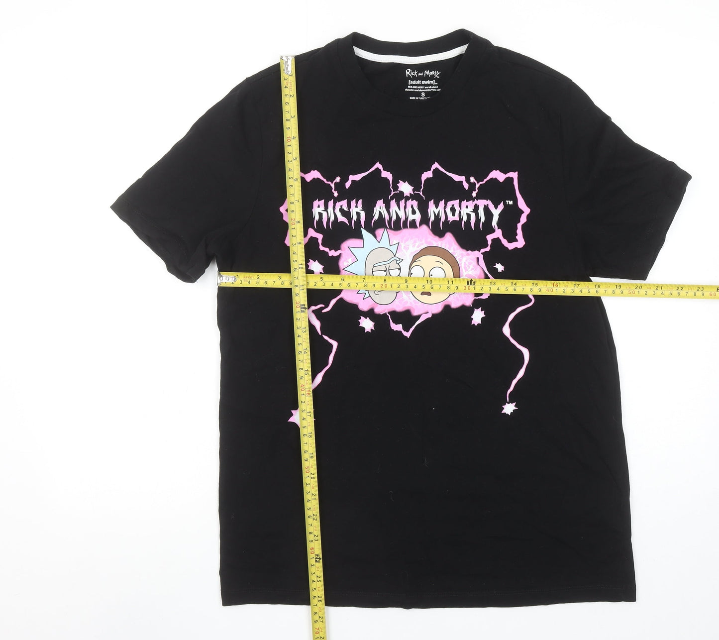 Adult Swim Rick and Morty Black Unisex Small Graphic T-Shirt