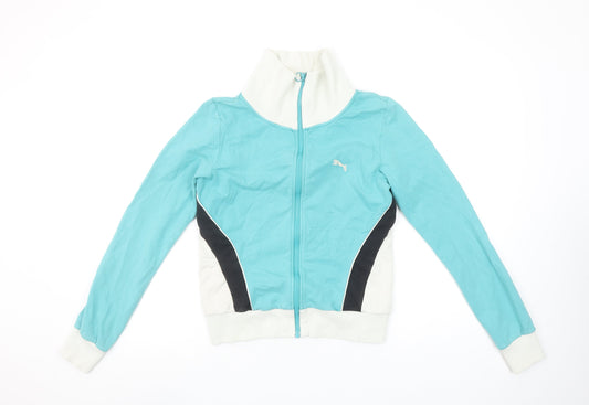 Womens UK 10 Regular PUMA Blue Full Zip Sweatshirt
