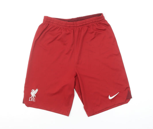 Nike Boys Red LFC Dri-FIT Football Shorts XL 158-170cm Athletic Style