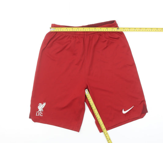 Nike Boys Red LFC Dri-FIT Football Shorts XL 158-170cm Athletic Style