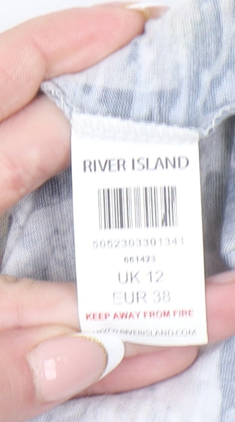 River Island Womens Multicoloured Abstract Sleeveless T-Shirt UK 12