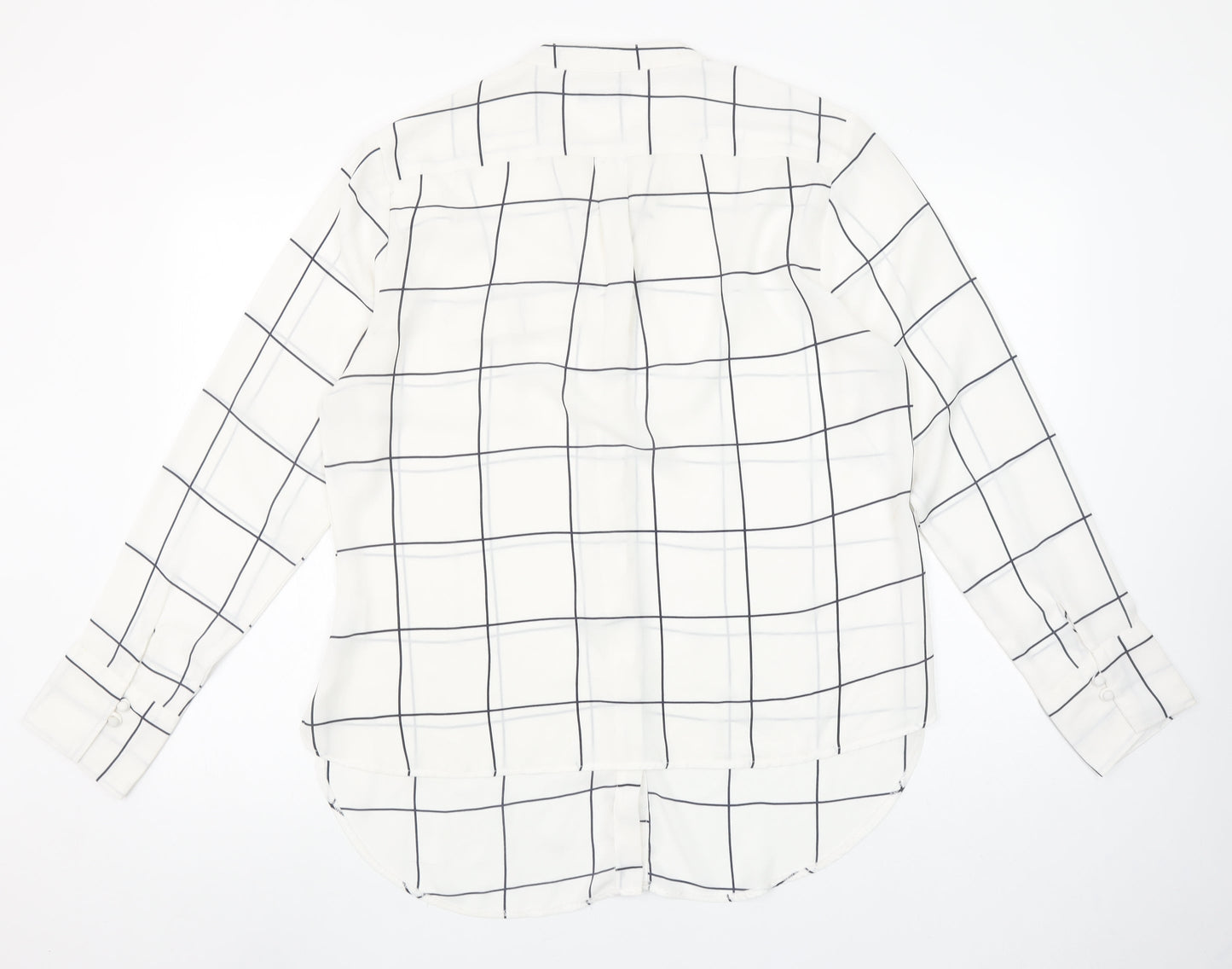 alk urban Womens White Check Long Sleeve Button-Up Shirt Size 18