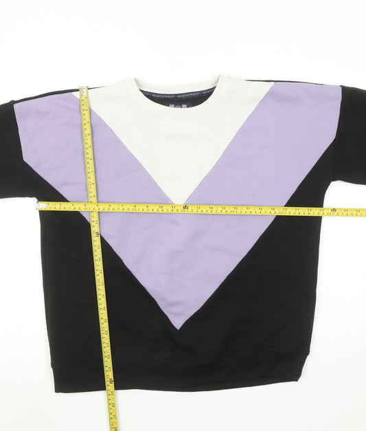 North West Women’s Black Purple Colourblock Sweatshirt L