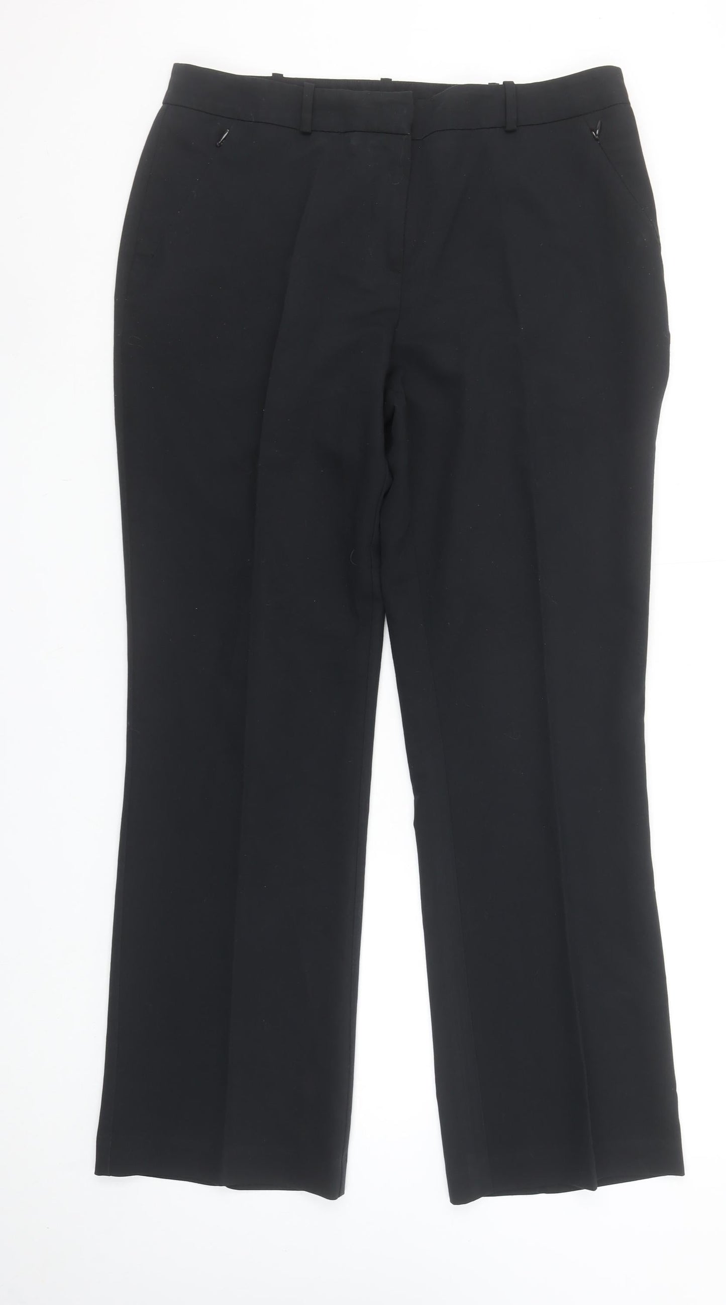 Dunnes Women’s Black Size 12 Straight Leg Dress Trousers