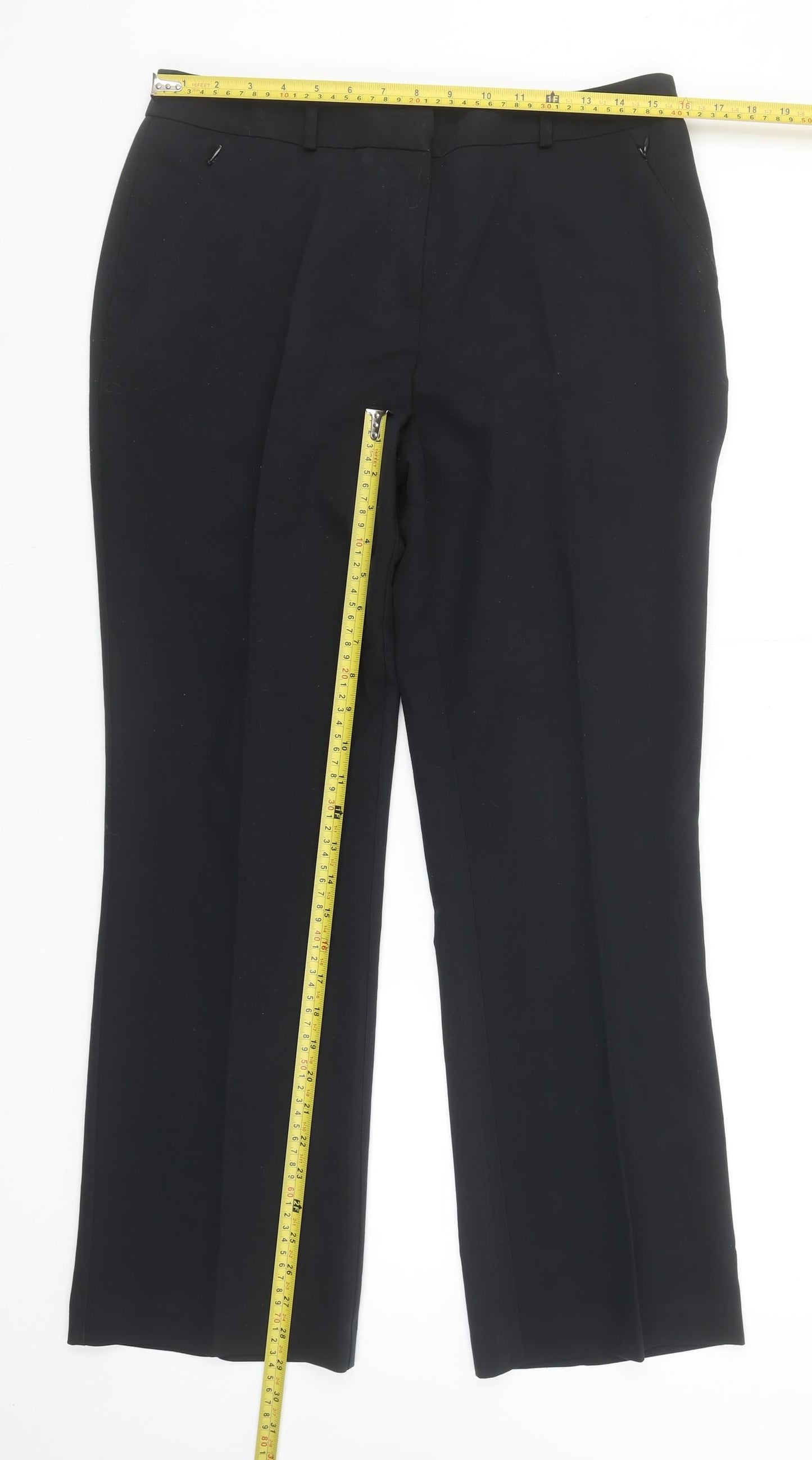 Dunnes Women’s Black Size 12 Straight Leg Dress Trousers
